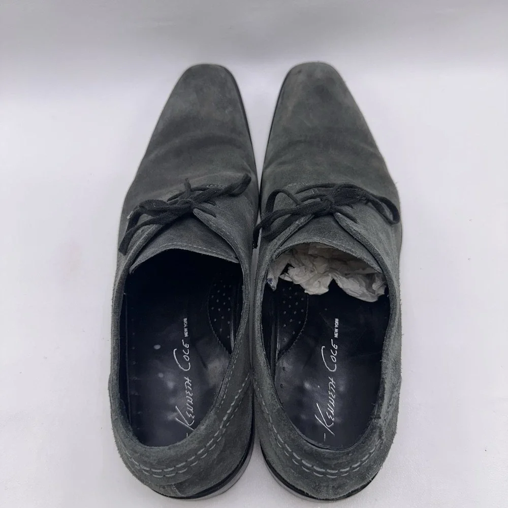 Vtg Kenneth Cole New York Made in Italy Men's‎ 9 Grey Suede Oxford Derby Shoes